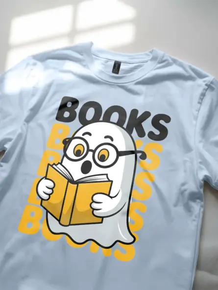 Adorable Reading Ghost Shirt – Cute Halloween Tee for Book Lovers - Image 5