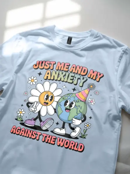 Retro Anxiety T-Shirt – Just Me & My Anxiety - Image 8