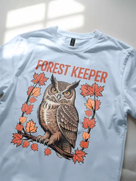 Retro Owl Forest Keeper T-Shirt for Nature Lovers - Image 5