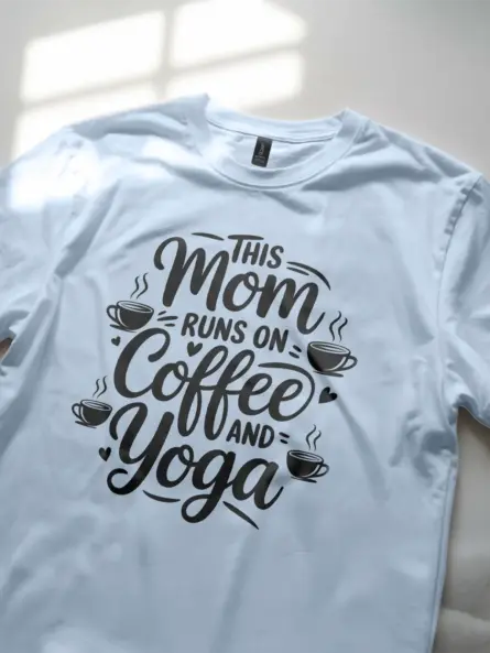 Charming Coffee Yoga Mom T-Shirt - Image 5
