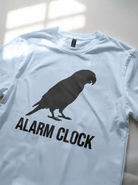 Funny Parrot Alarm Clock T-Shirt for Bird Lovers - Image 3