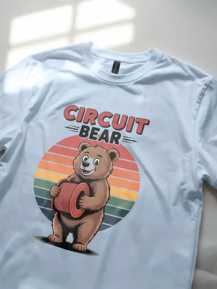 Vintage Electrician Bear T-Shirt for Techies - Image 8