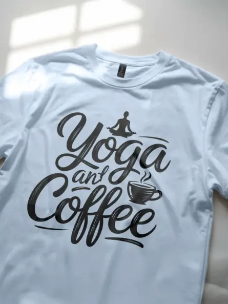Peaceful Yoga and Coffee T-Shirt for Women - Image 5