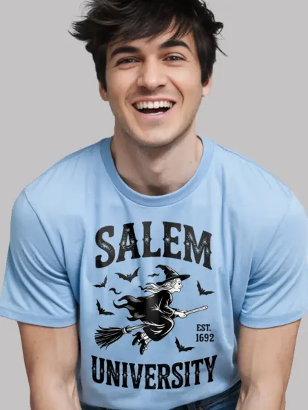 Spellbinding Vintage Salem University Witch T-Shirt - Image 9