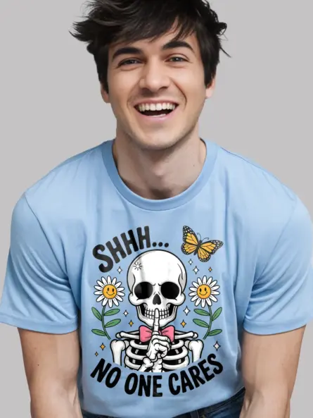 Witty Sarcastic Skeleton Shhh Shirt for Gen Z - Image 9