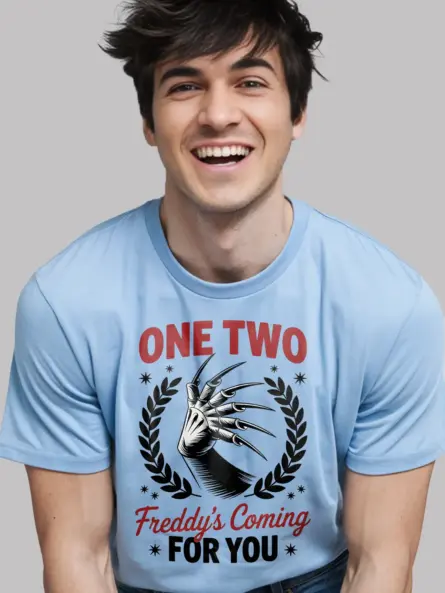 One Two Freddy’s Coming For You Shirt – Retro Horror Tee - Image 6