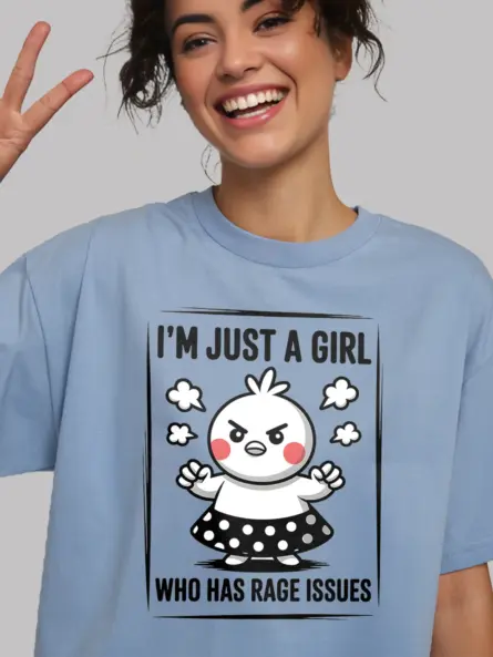 Bold Anger Issues T Shirt – Cute Rage Cartoon Tee for Girls - Image 6