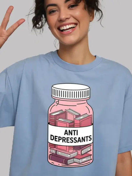 Books Are My Antidepressants Shirt – Relatable Mental Health Tee - Image 6