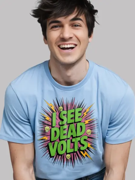Funny Electrician T-Shirt Skull Comic Style - Image 6