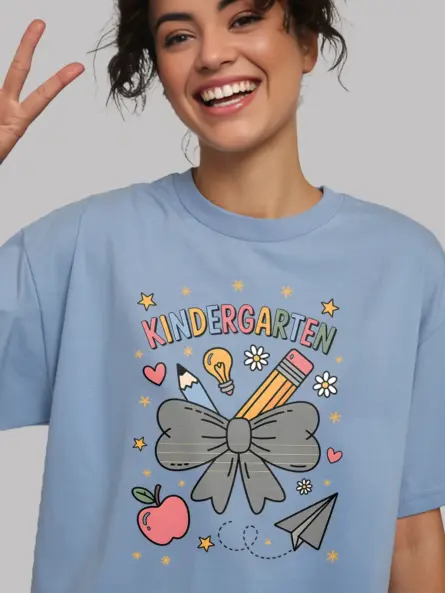 Kindergarten Shirt – Pastel Teacher Team Back-to-School Tee - Image 6