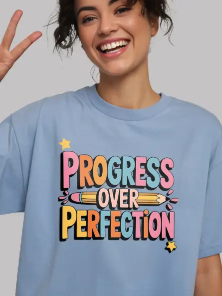 Whimsical Kindergarten Teacher Shirt – Progress Over Perfection Tee - Image 5