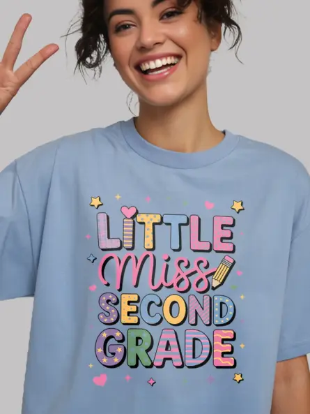 Little Miss Second Grade Shirt – Colorful Back to School Tee - Image 6