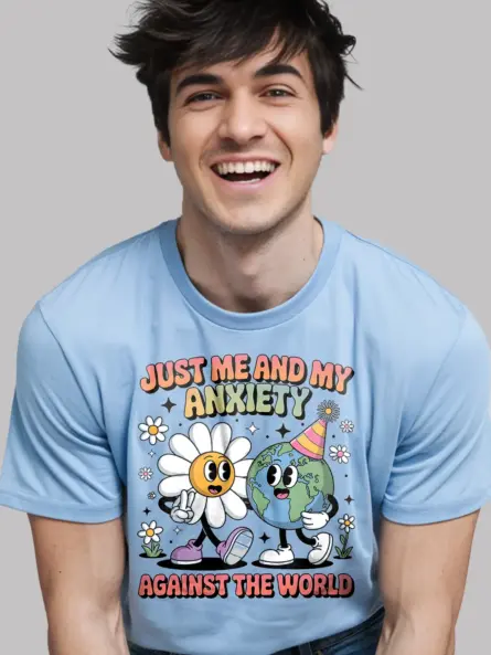 Retro Anxiety T-Shirt – Just Me & My Anxiety - Image 9