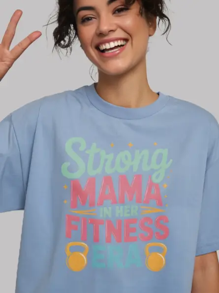 Strong Mama Fitness Era T-Shirt for Postpartum & Fit Moms - Image 5