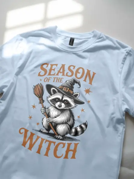 Charming Witchcore Raccoon T-Shirt – Season of the Witch Fall Tee - Image 5