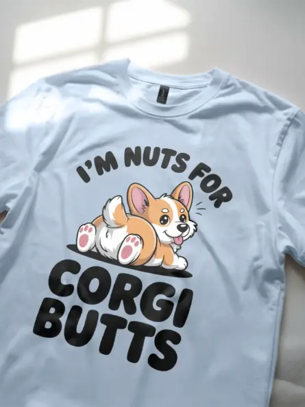 Corgi Butt T Shirt Hilarious Cartoon Dog Lover Gift Tee - Image 5