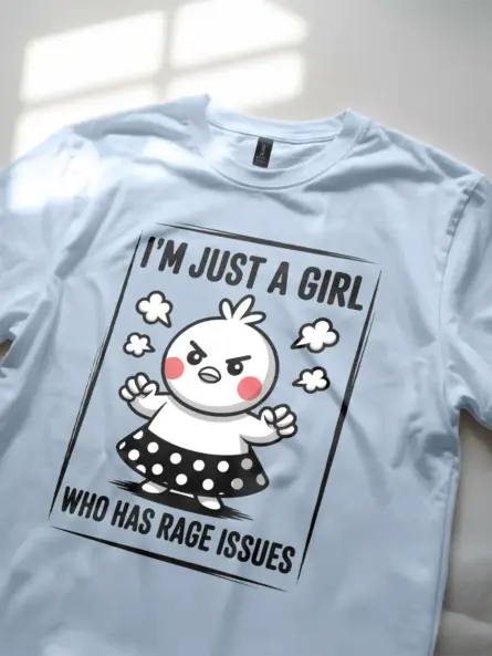 Bold Anger Issues T Shirt – Cute Rage Cartoon Tee for Girls - Image 5