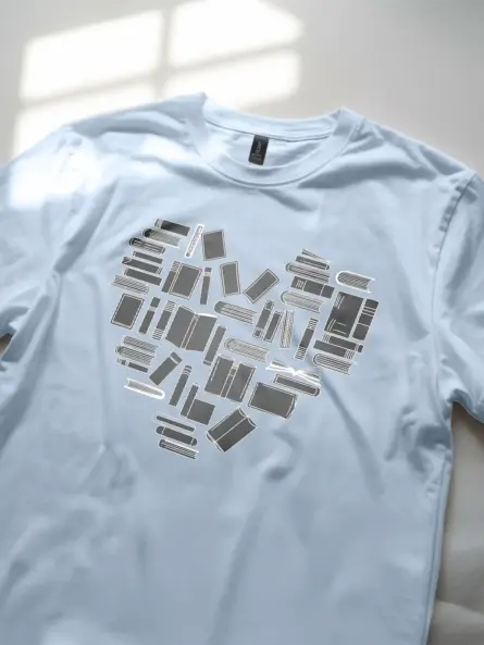 Book Heart Shirt – Stunning Minimalist Tee for Literary Lovers - Image 5