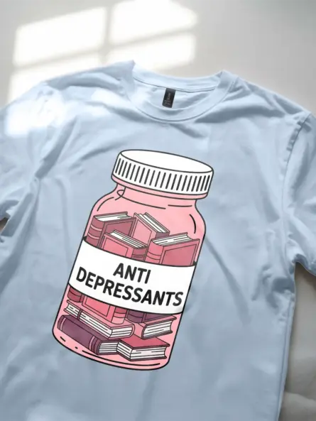 Books Are My Antidepressants Shirt – Relatable Mental Health Tee - Image 5