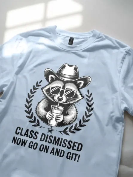 Class Dismissed T-Shirt – Funny Western Raccoon Teacher Gift Tee - Image 5