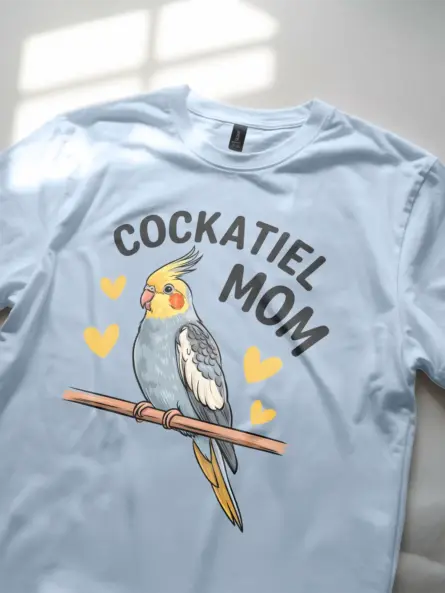 Cute Cockatiel Mom T-Shirt for Bird Lovers - Image 2