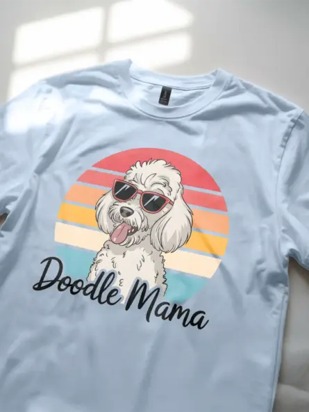 Doodle Mama T-Shirt for Dog Moms – Retro Style Pet Parent Apparel - Image 3