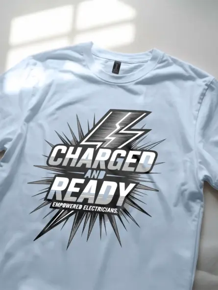 Charged and Ready Empowered Electrician T-Shirt - Image 6