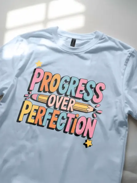 Whimsical Kindergarten Teacher Shirt – Progress Over Perfection Tee - Image 6
