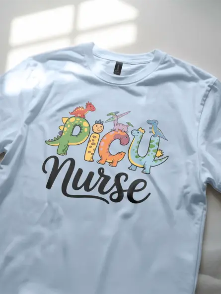 PICU Nurse Dinosaur Shirt – Cute Pediatric Tee - Image 5
