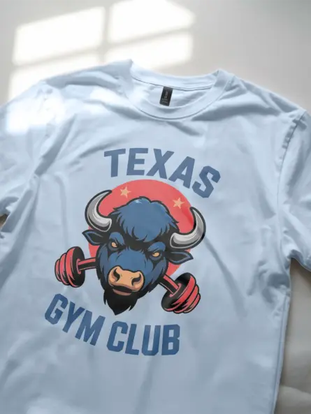 Bold Texas Gym Club T-Shirt – Buffalo Logo Workout Apparel - Image 7