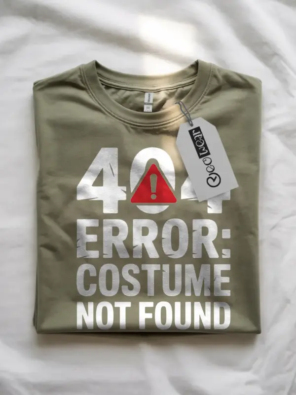 military green flataly Front – 404 Error Costume Not Found T-Shirt Design