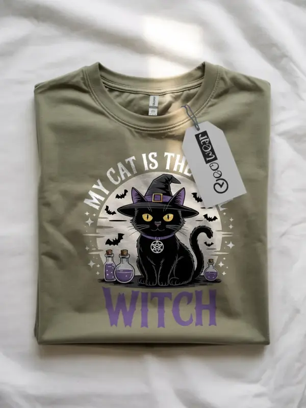 my cat is the real witch t-shirt