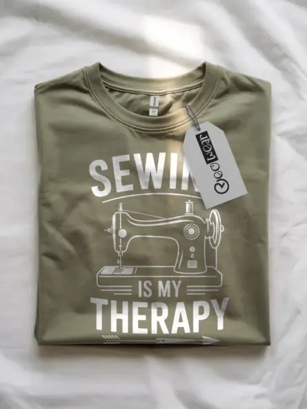 military green flataly front – Sewing Is My Therapy – sewing is my therapy t-shirt