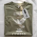 bird and coffee t-shirt