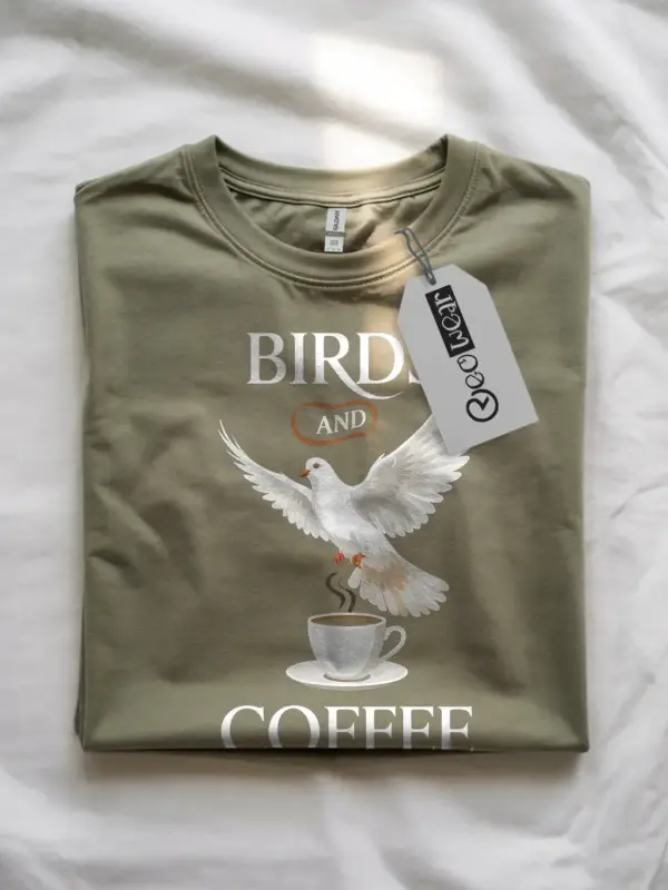bird and coffee t-shirt