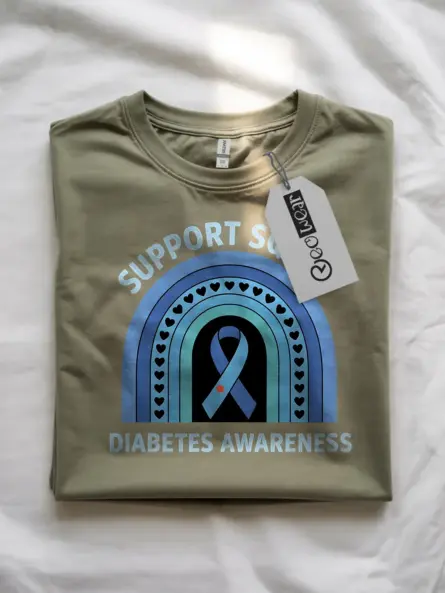 Diabetes Support T Shirt – Support Squad Rainbow Awareness Tee - Image 10