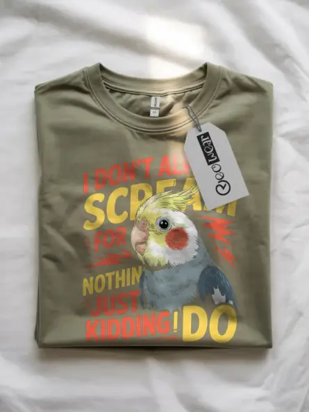 Funny Cockatiel Screaming T-Shirt for Bird Lovers - Image 10