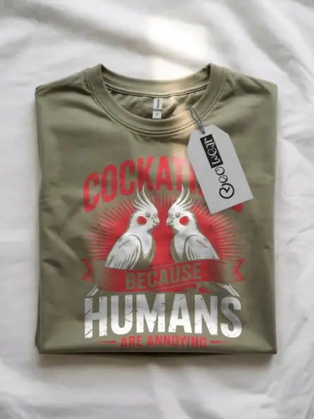 Funny Cockatiel T-Shirt – Sarcastic Bird Tee for Introverts & Parrot Lovers - Image 7