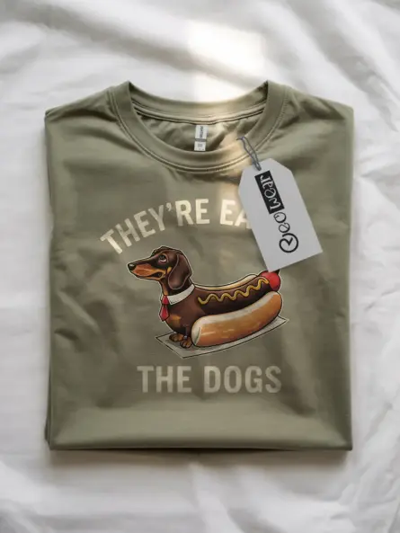 Funny Dachshund Parody T-Shirt – Political Satire Hotdog Design - Image 4