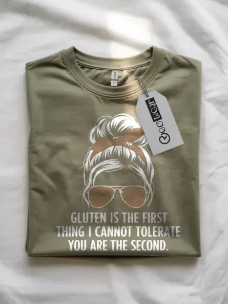 Funny Gluten Shirt – Bold Sarcastic Tee with Leopard Print Style - Image 4