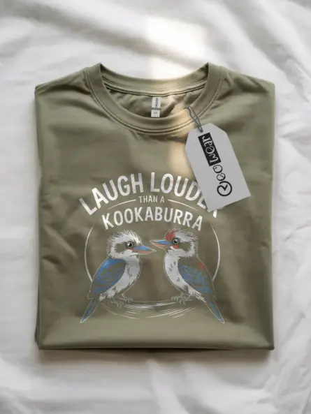 Kookaburra Graphic T-Shirt for Bird Lovers – Laugh Louder Cartoon Wildlife Tee - Image 7