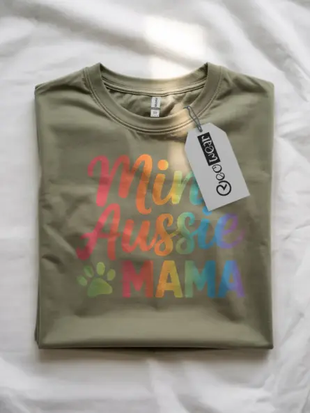 Mini Aussie Mom Shirt – Bold Rainbow Dog Mama Tee - Image 7