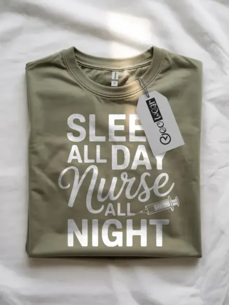 sleep all day nurse all night t-shirt