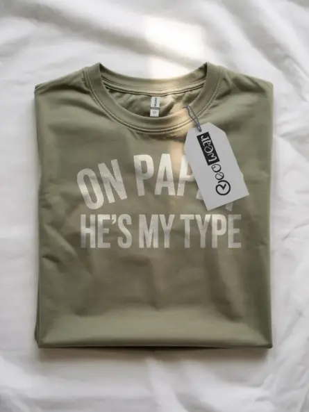 On Paper He’s My Type – Typography T-Shirt for Book Lovers - Image 10