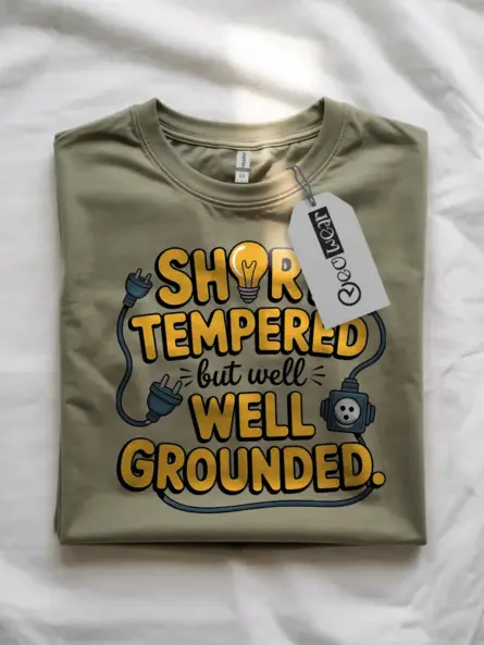 Well Grounded Electrician T-Shirt – Funny Short Tempered Cartoon Tee for Engineers - Image 10