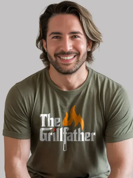 military green grill father t shirt for dad backyard cookout