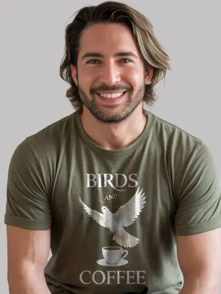 Bird and Coffee T-Shirt for Birdwatchers and Nature Lovers - Image 3