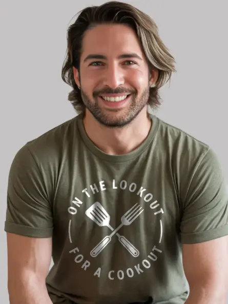 Minimalist Cookout T-Shirt – On the Lookout Design for BBQ Fans - Image 9