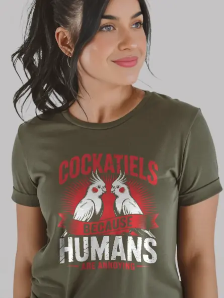 Funny Cockatiel T-Shirt – Sarcastic Bird Tee for Introverts & Parrot Lovers - Image 9