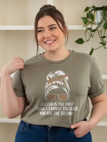 Funny Gluten Shirt – Bold Sarcastic Tee with Leopard Print Style - Image 6